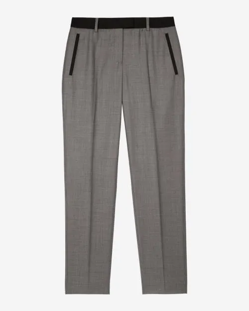 Women Trousers and Jeans The Kooples Fitted Gray Suit Pants Dark Grey