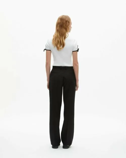 Women Trousers and Jeans The Kooples WideLeg Black Suit Pants Black