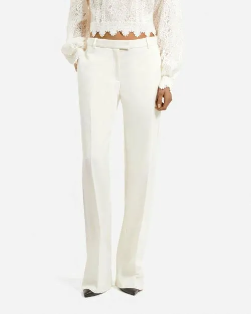 Women Trousers and Jeans The Kooples WideLeg Ecru Tuxedo Pants Ecru