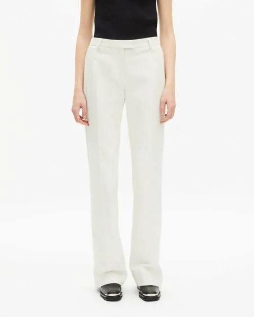Women Trousers and Jeans The Kooples WideLegged Suit Pants In Ecru Cotton White
