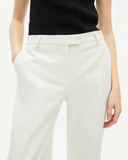 Women Trousers and Jeans The Kooples WideLegged Suit Pants In Ecru Cotton White