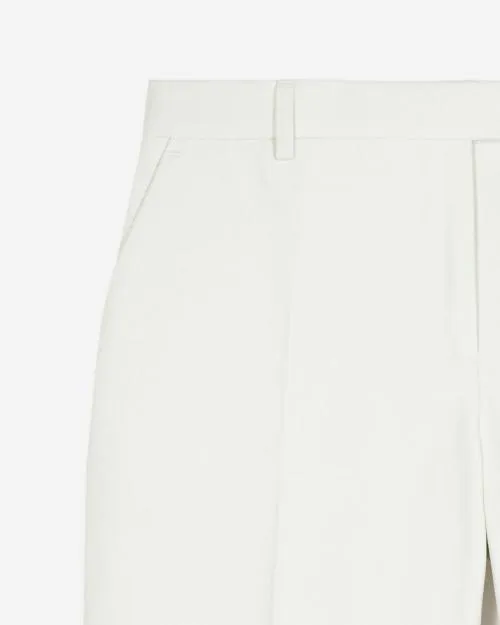 Women Trousers and Jeans The Kooples WideLegged Suit Pants In Ecru Cotton White