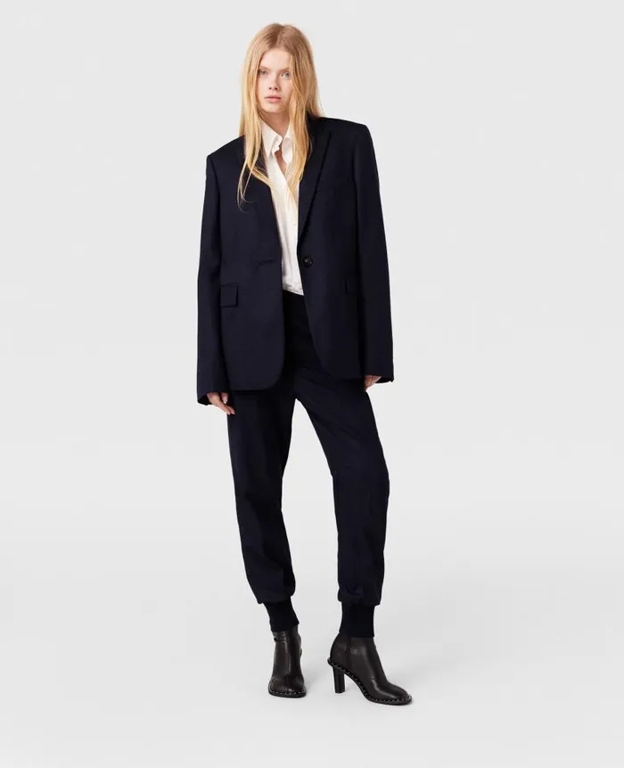 Women Trousers And Shorts Stella McCartney Elasticated Wool Sweatpants Deep Navy