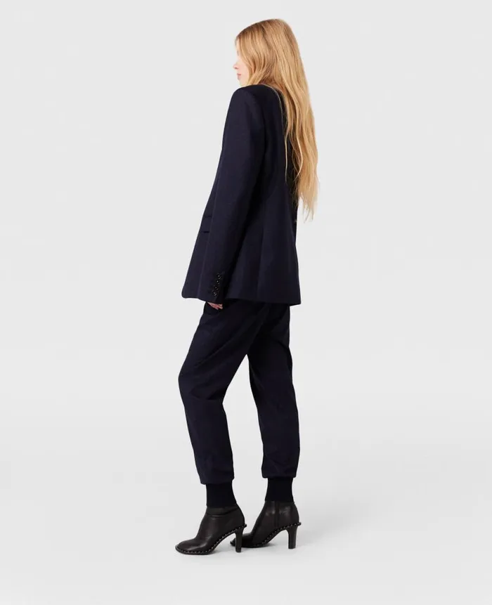 Women Trousers And Shorts Stella McCartney Elasticated Wool Sweatpants Deep Navy