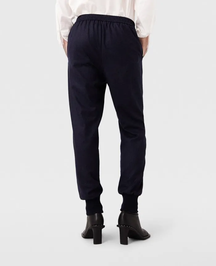 Women Trousers And Shorts Stella McCartney Elasticated Wool Sweatpants Deep Navy