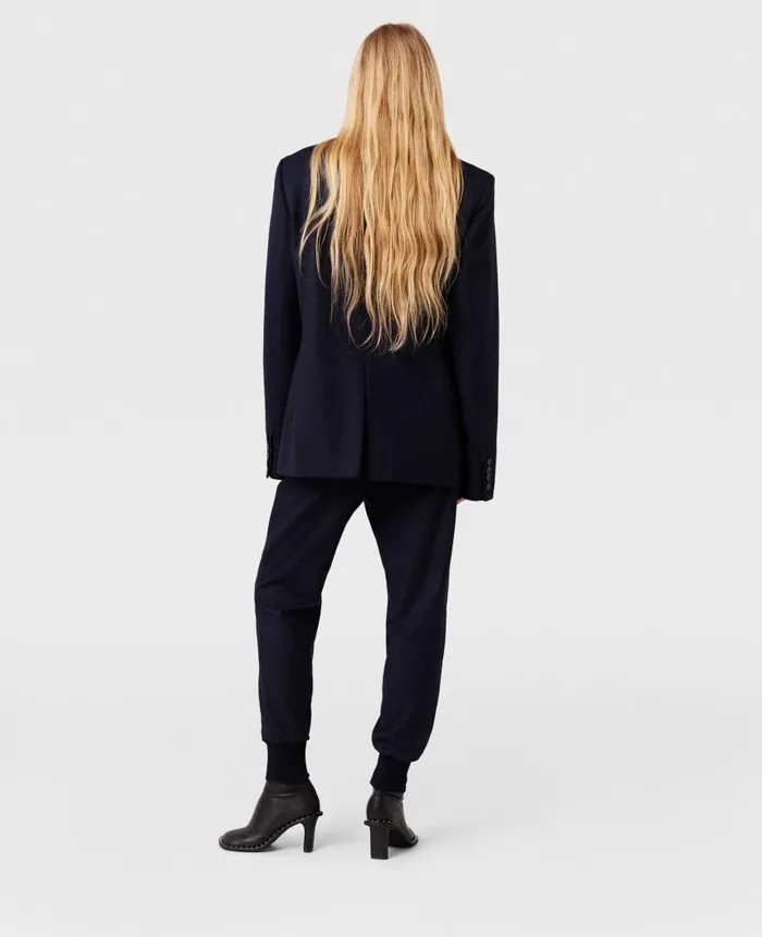 Women Trousers And Shorts Stella McCartney Elasticated Wool Sweatpants Deep Navy
