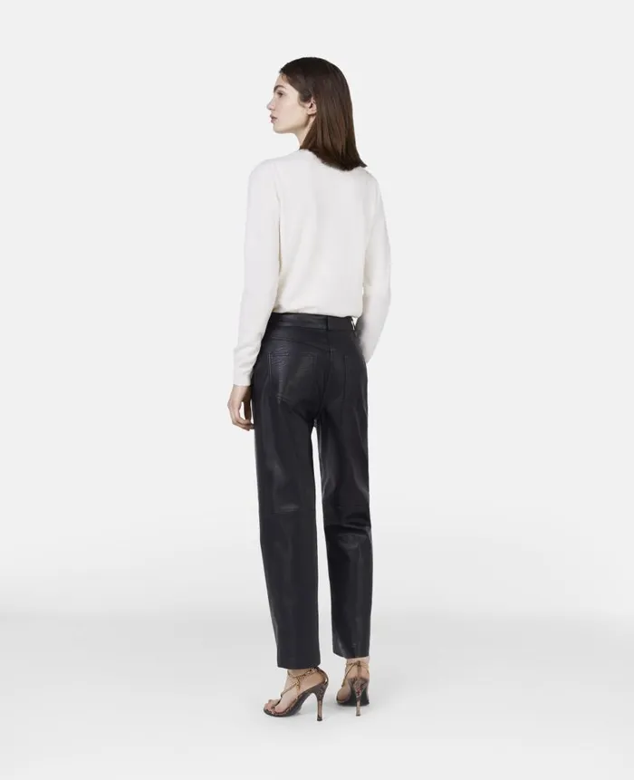 Women Trousers And Shorts Stella McCartney Stella Iconics Alter Mat Straight Leg Trousers Black
