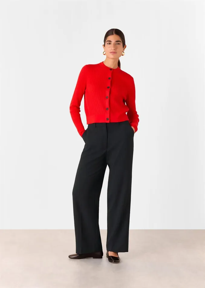 Women Trousers Whistles Black Amelie Wool Blend Trouser