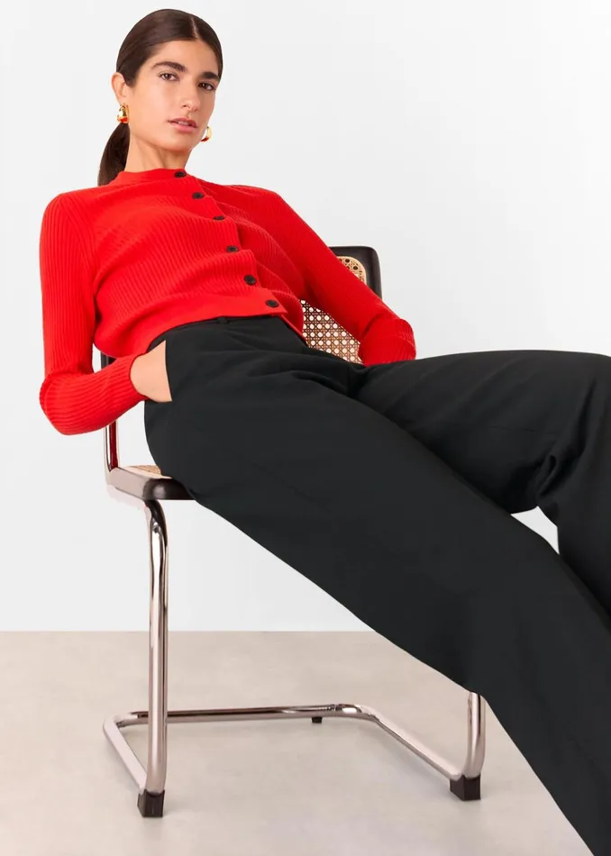 Women Trousers Whistles Black Amelie Wool Blend Trouser