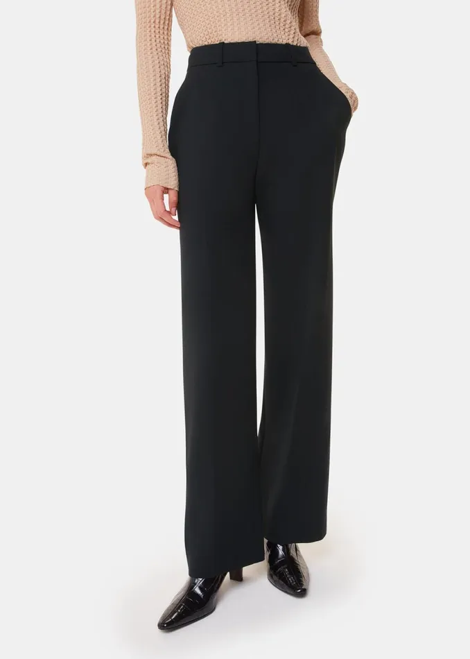 Women Trousers Whistles Black Amelie Wool Blend Trouser