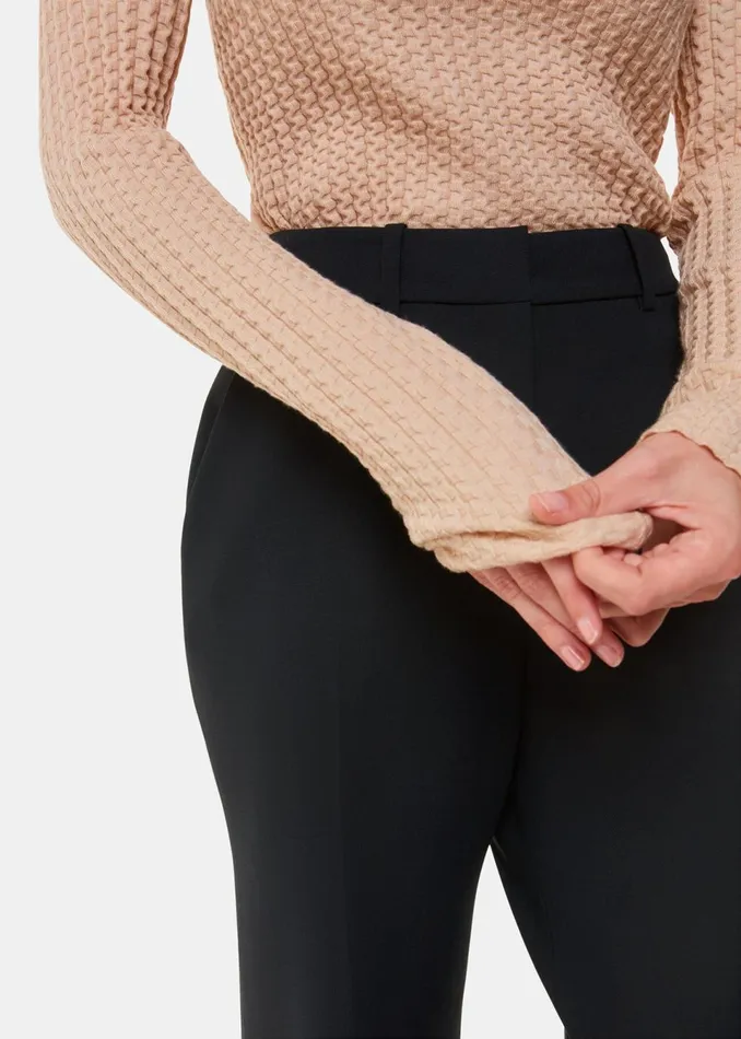 Women Trousers Whistles Black Amelie Wool Blend Trouser