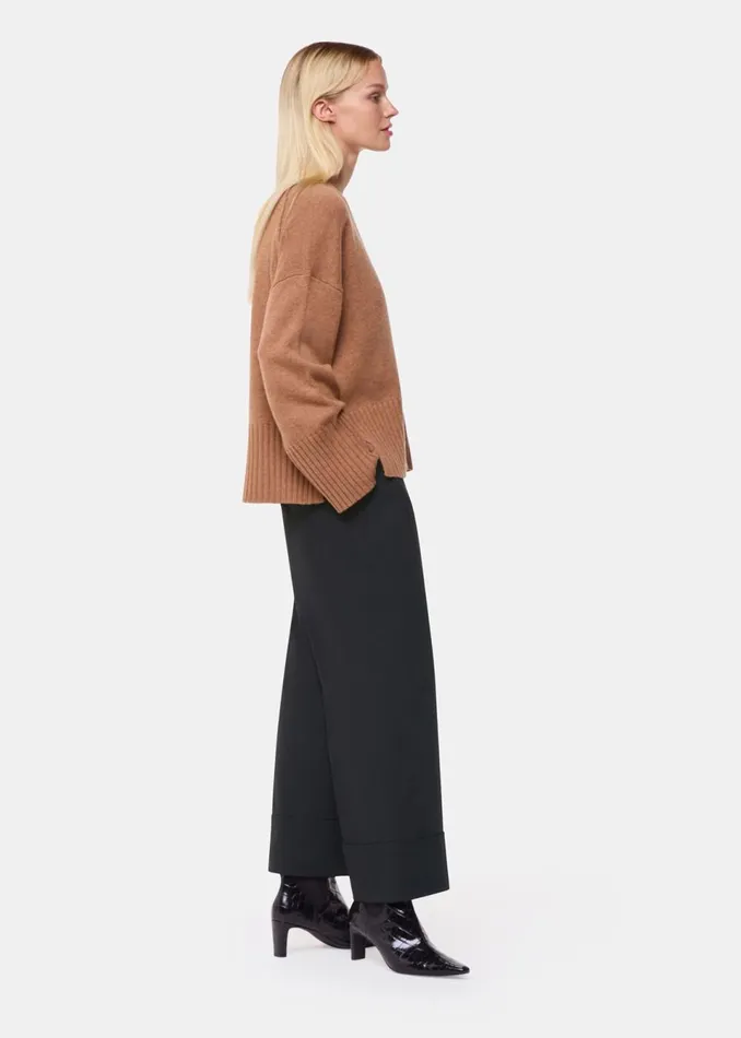 Women Trousers Whistles Black Sabrina Turn Up Trouser