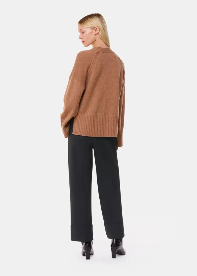 Women Trousers Whistles Black Sabrina Turn Up Trouser