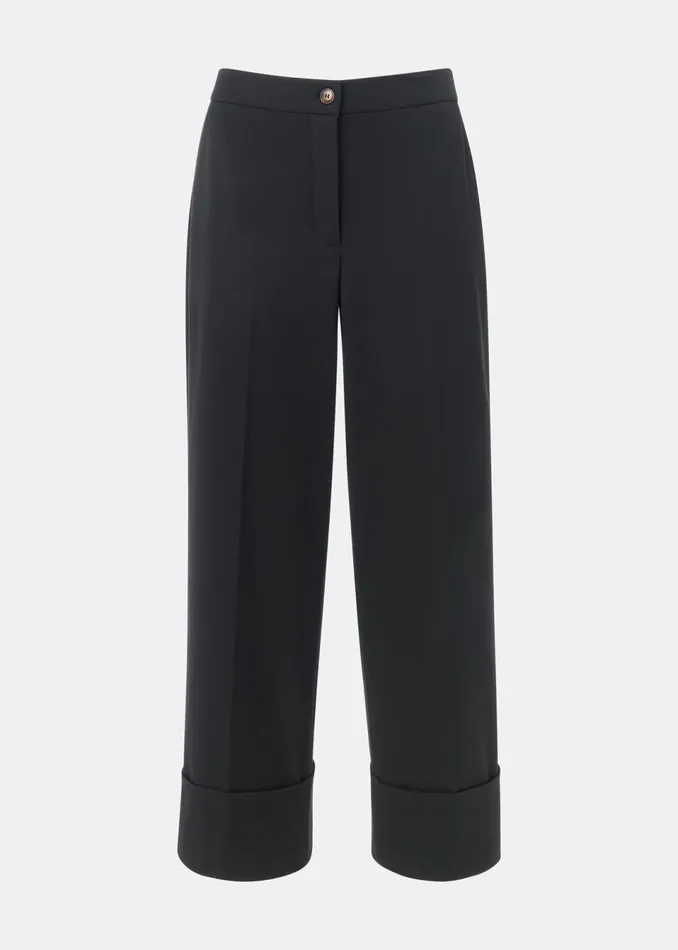 Women Trousers Whistles Black Sabrina Turn Up Trouser