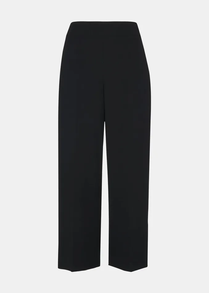 Women Trousers Whistles Black Wide Leg Cropped Trouser