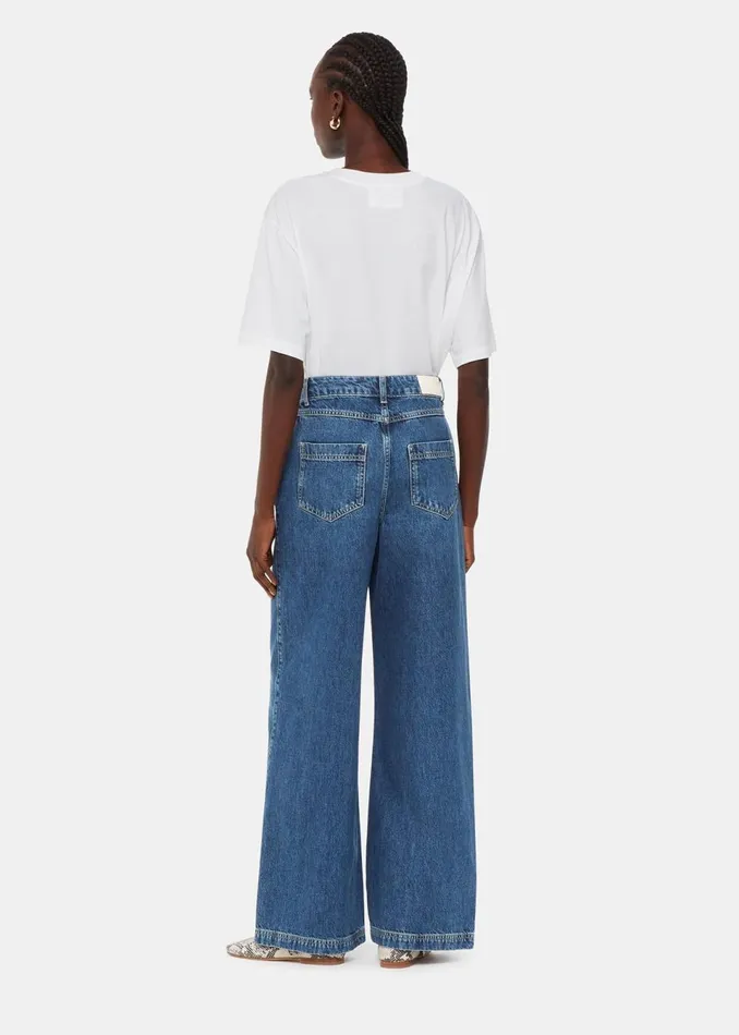 Women Trousers Whistles Denim Wide Leg High Waist Jean