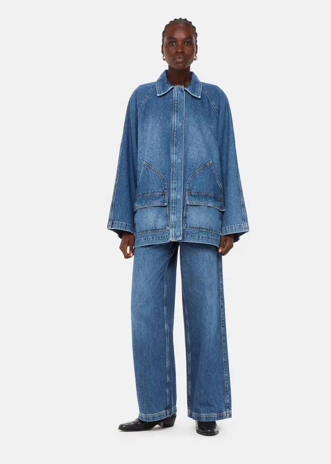 Women Trousers Whistles Denim Wide Leg High Waist Jean
