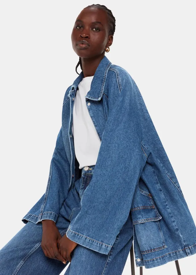 Women Trousers Whistles Denim Wide Leg High Waist Jean