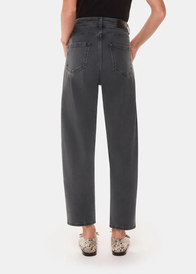 Women Trousers Whistles Grey Stretch Barrel Leg Jean