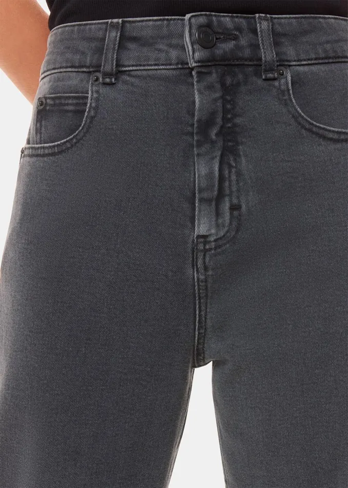 Women Trousers Whistles Grey Stretch Barrel Leg Jean