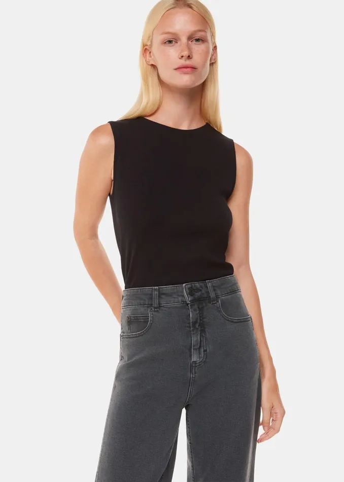 Women Trousers Whistles Grey Stretch Barrel Leg Jean