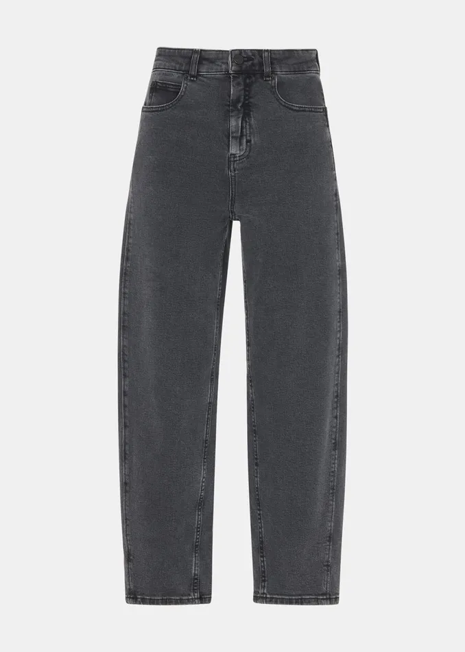 Women Trousers Whistles Grey Stretch Barrel Leg Jean