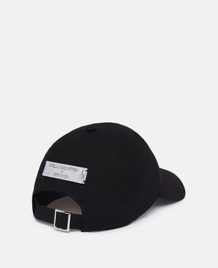 WomenUnisex Hats And Scarves Stella McCartney Sexy Robot Graphic Organic Cotton Baseball Cap Ultra Black