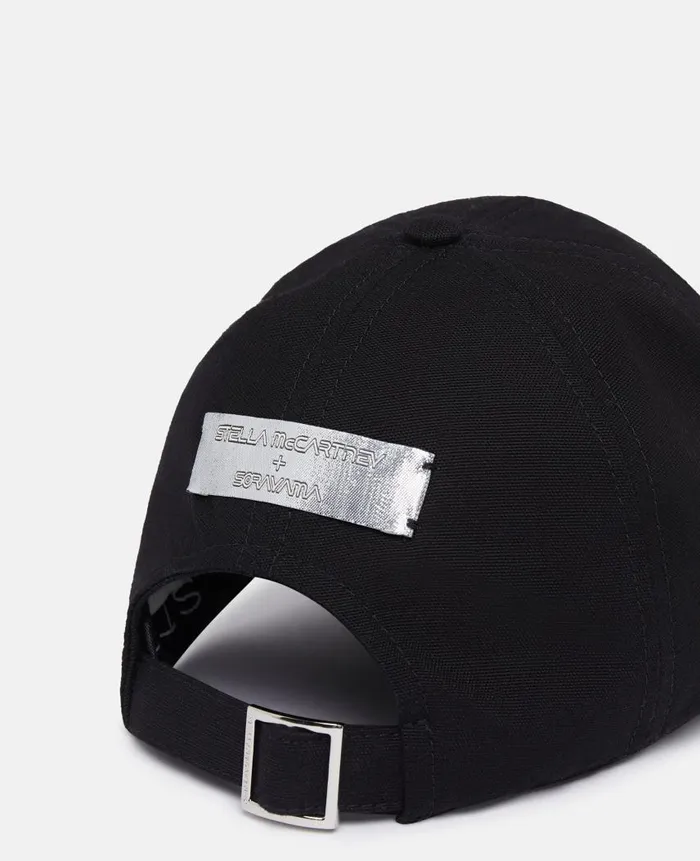 WomenUnisex Hats And Scarves Stella McCartney Sexy Robot Graphic Organic Cotton Baseball Cap Ultra Black