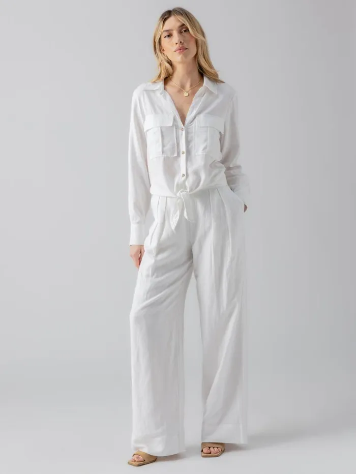 Women Utility Pocket Shirt White Sanctuary Clothing Tees and Tops