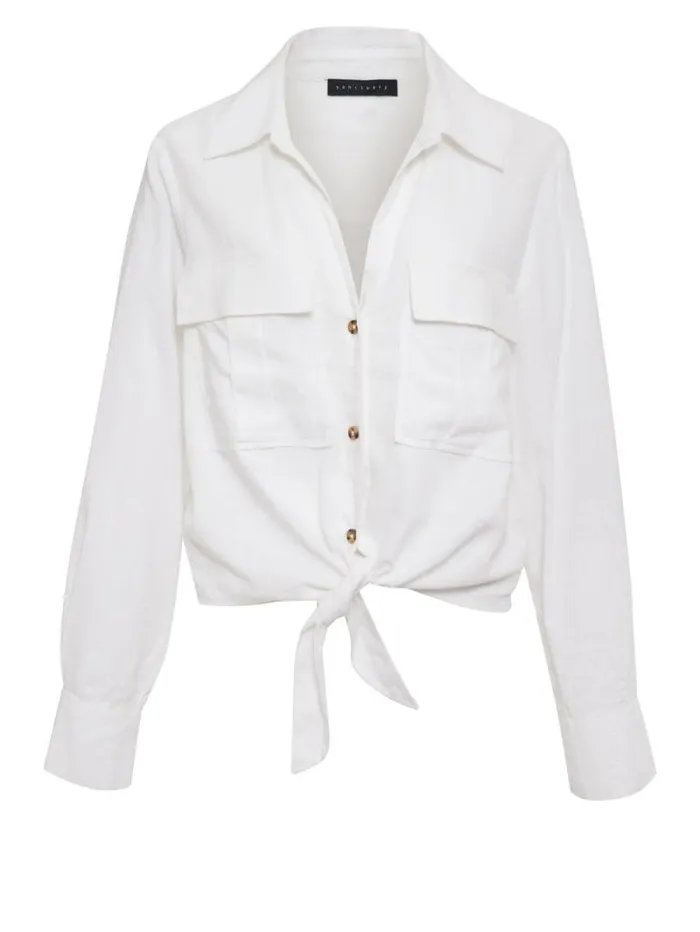 Women Utility Pocket Shirt White Sanctuary Clothing Tees and Tops