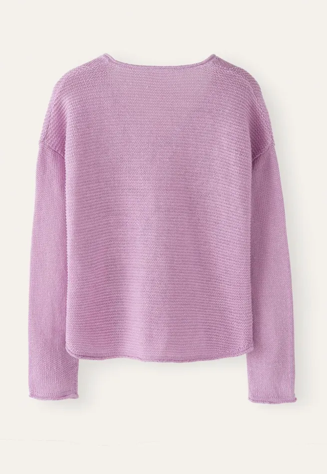 Women Vneck Ribbed Panel Sweater Orchid Pink Poetry Fashion Sweaters