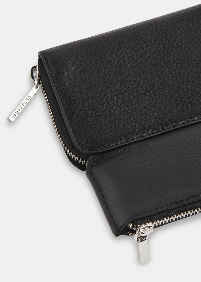 Women Wallets and Cardholders Whistles Black Bibi Zip Purse