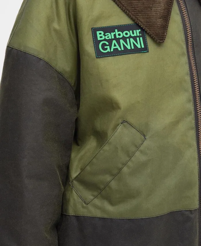 Women Waxed Jackets Barbour X GANNI Bomber Wax Jacket Archive Olivegolden Khakiclassic Women Waxed Jackets Barbour X GANNI Bomber Wax Jacket Archive Olivegolden Khakiclassic