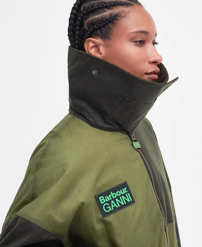 Women Waxed Jackets Barbour X GANNI Bomber Wax Jacket Archive Olivegolden Khakiclassic Women Waxed Jackets Barbour X GANNI Bomber Wax Jacket Archive Olivegolden Khakiclassic