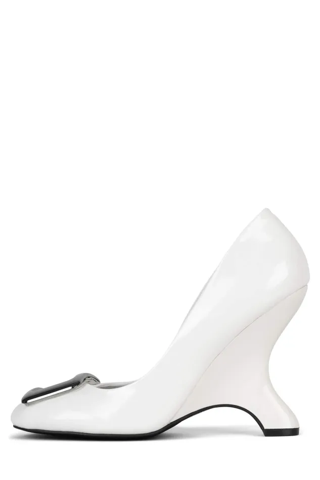 Women Wedge Jeffrey Campbell FALSETTO Pink Patent Silver