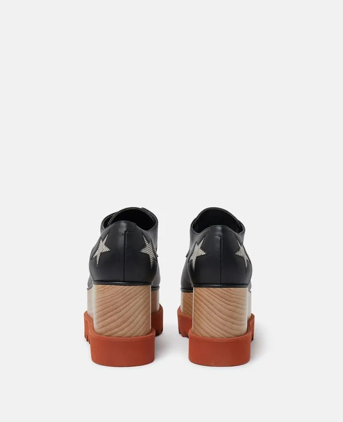 Women Wedges Stella McCartney Elyse Stars Platform Shoes Black Multicolour Women Wedges Stella McCartney Elyse Stars Platform Shoes Black Multicolour