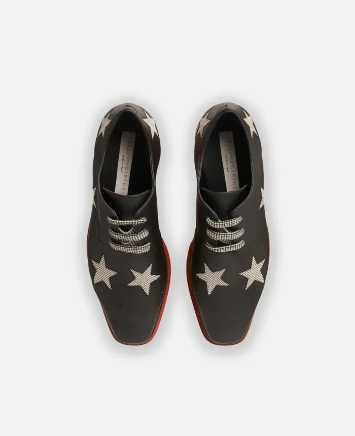 Women Wedges Stella McCartney Elyse Stars Platform Shoes Black Multicolour Women Wedges Stella McCartney Elyse Stars Platform Shoes Black Multicolour
