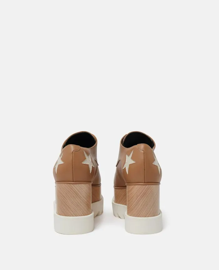 Women Wedges Stella McCartney Elyse Stars Platform Shoes Butterscotch Women Wedges Stella McCartney Elyse Stars Platform Shoes Butterscotch