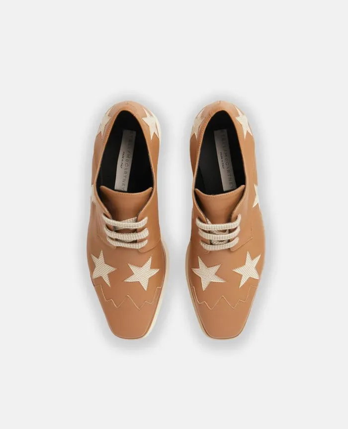 Women Wedges Stella McCartney Elyse Stars Platform Shoes Butterscotch Women Wedges Stella McCartney Elyse Stars Platform Shoes Butterscotch