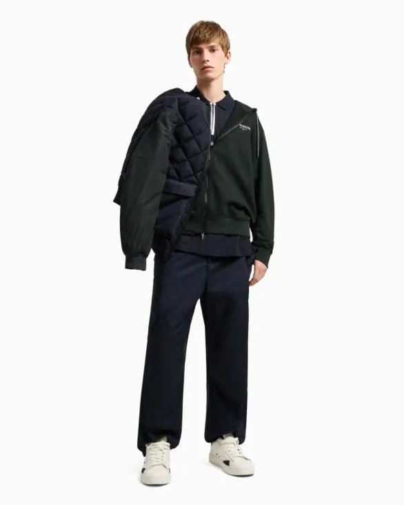 Zipup Hoodie With Milanx2FNew York Print On The Back Green Men Armani Matching Sets Zipup Hoodie With Milanx2FNew York Print On The Back Green Men Armani Matching Sets