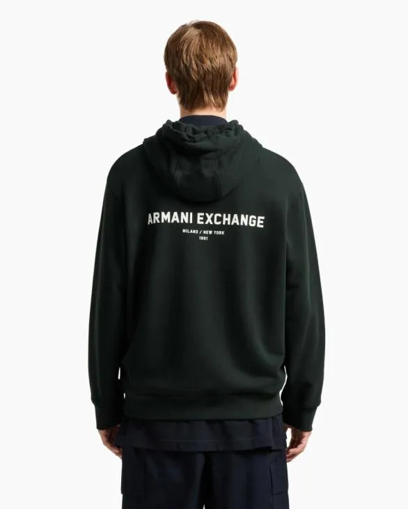 Zipup Hoodie With Milanx2FNew York Print On The Back Green Men Armani Matching Sets Zipup Hoodie With Milanx2FNew York Print On The Back Green Men Armani Matching Sets