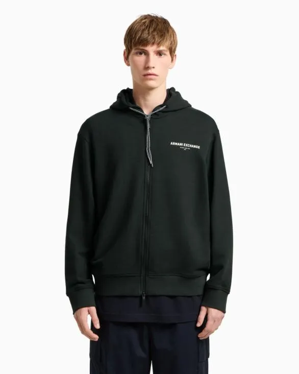 Zipup Hoodie With Milanx2FNew York Print On The Back Green Men Armani Matching Sets Zipup Hoodie With Milanx2FNew York Print On The Back Green Men Armani Matching Sets